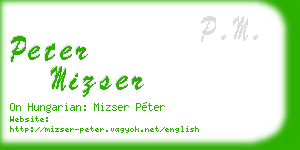 peter mizser business card